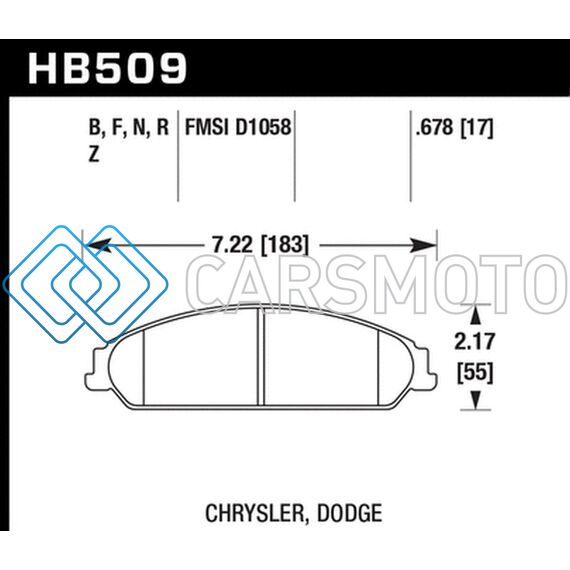 HAWK PERFORMANCE HB509B.678 2013-2014 CHRYSLER 200 (W/XR1 BRAKES) HPS 5.0 FRONT BRAKE PADS