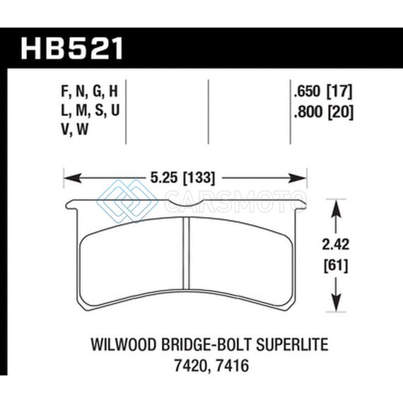 HAWK PERFORMANCE HB521D.650 PERFORMANCE ER-1 MOTORSPORT BRAKE PADS