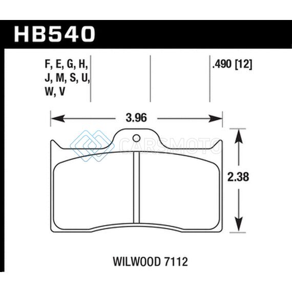 HAWK PERFORMANCE HB540D.490 WILWOOD 7112 ER-1 MOTORSPORTS BRAKE PAD SET