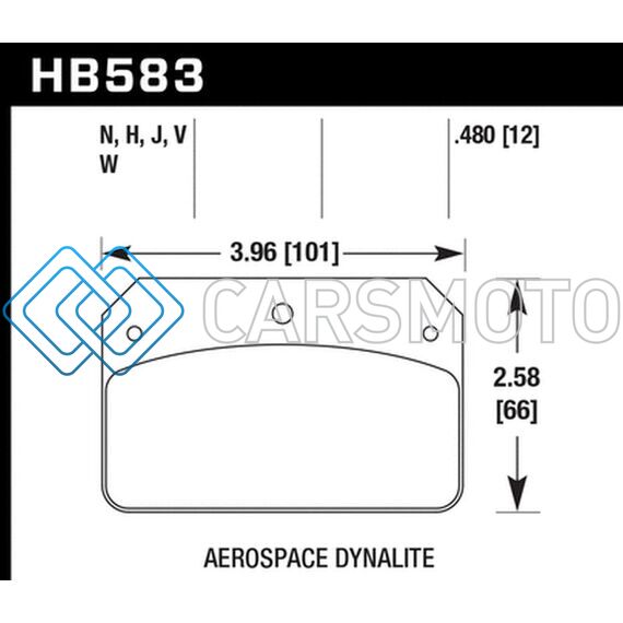 HAWK PERFORMANCE HB583N.480 HP+ AEROSPACE DYNALITE W/ 0.218IN HOLE BRAKE PADS
