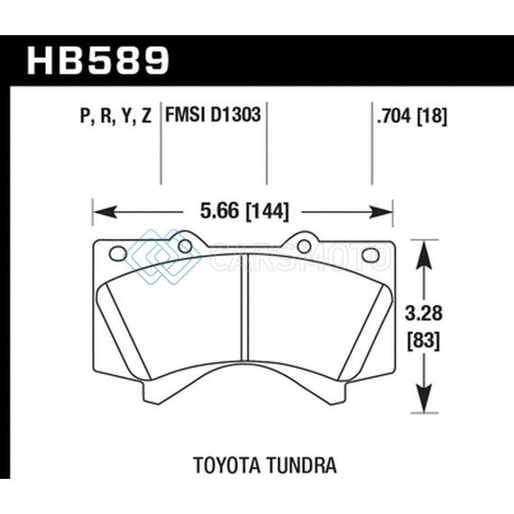 HAWK PERFORMANCE HB589N.704 08-21 TOYOTA LAND CRUISER HP PLUS BRAKE PAD SET