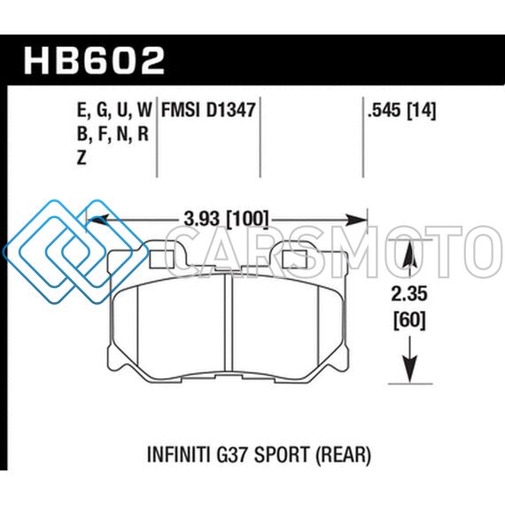 HAWK PERFORMANCE HB602D.545 14-19 INFINITI Q50 REAR ER-1 BRAKE PADS