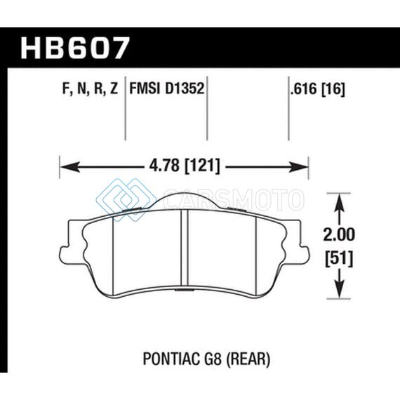 HAWK PERFORMANCE HB607B.616 13-15 CHEVY CAPRICE STREET 5.0 REAR BRAKE PADS