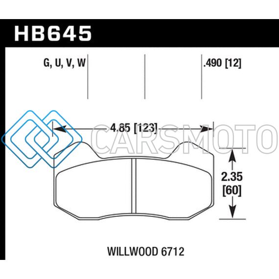 HAWK PERFORMANCE HB645W.490 WILWOOD TYPE 6712 DTC-30 BRAKE PADS