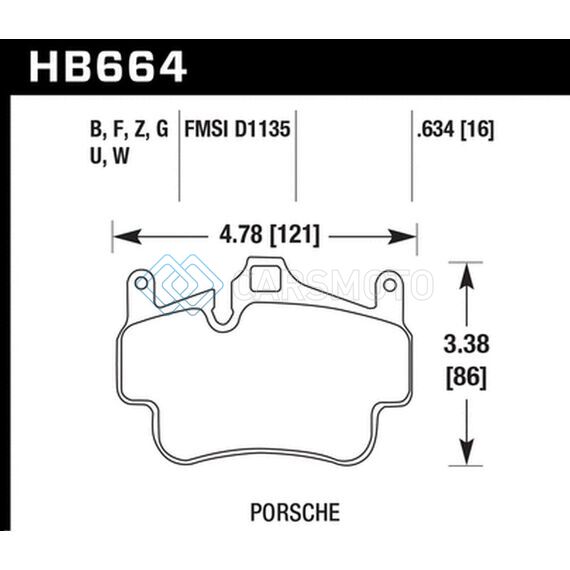 HAWK PERFORMANCE HB664B.634 06-14 PORSCHE CAYMAN REAR HPS 5.0 BRAKE PADS