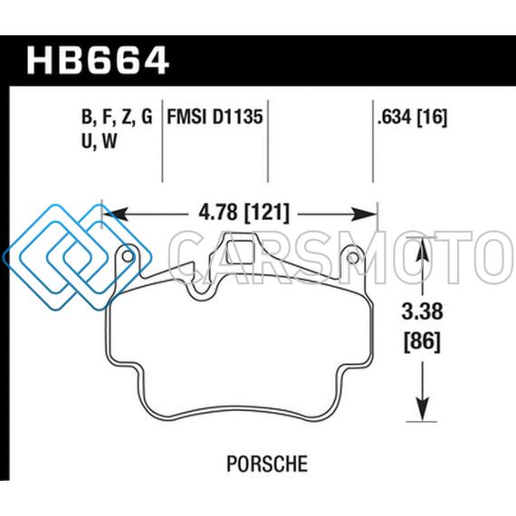 HAWK PERFORMANCE HB664G.634 05-08 PORSCHE 911 CARRERA / 08 BOXSTER / 07-08 CAYMAN FRONT DTC-60 BRAKE PADS