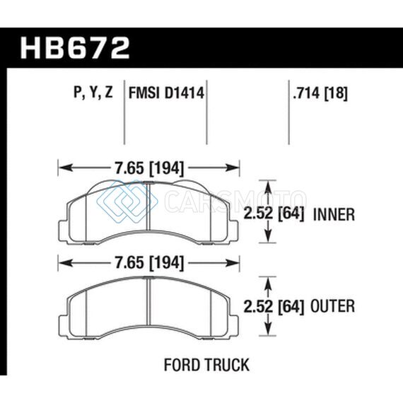 HAWK PERFORMANCE HB672U.714 10-14 / 17-20 FORD F-150 FRONT DTC-70 BRAKE PADS