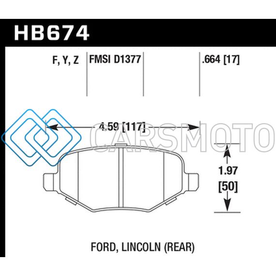 HAWK PERFORMANCE HB674B.664 11-19 FORD EXPLORER HPS 5.0 REAR BRAKE PADS