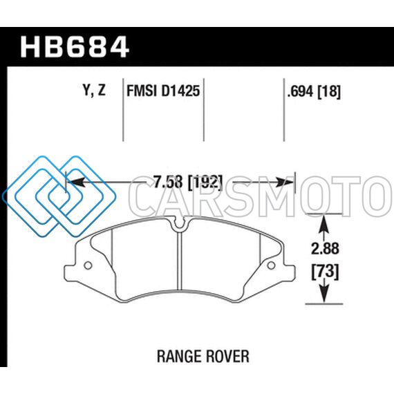 HAWK PERFORMANCE HB684Z.694 10-13 RANGE ROVER/RANGE ROVER SPORT SUPERCHARGED PERFORMANCE CERAMIC STREET FRONT BRAKE PADS