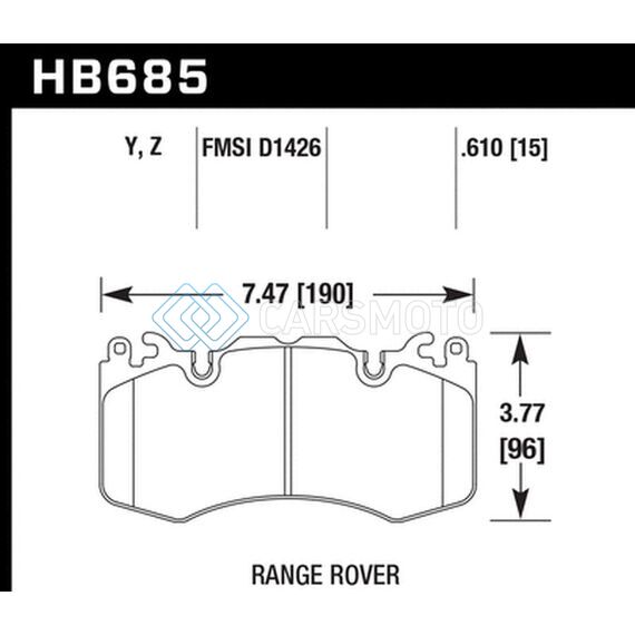 HAWK PERFORMANCE HB685Z.610 10-11 RANGE ROVER/RANGE ROVER SPORT SUPERCHARGED PERFORMANCE CERAMIC STREET FRONT BRAKE PADS