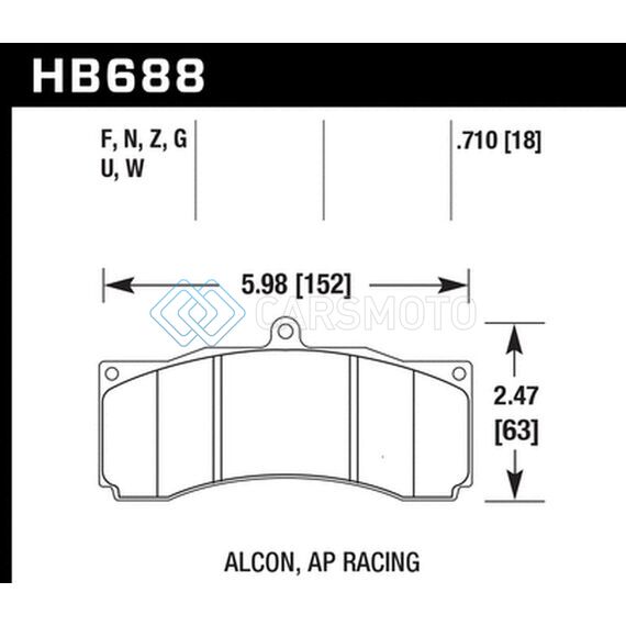 HAWK PERFORMANCE HB688D.710 AP RACING/ALCON ER-1 BRAKE PADS