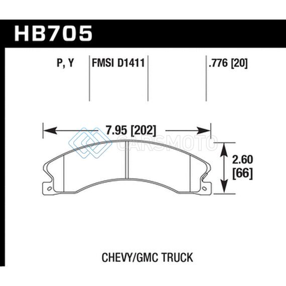 HAWK PERFORMANCE HB705P.776 CHEVY/GMC EXPRESS/SILVERADO/SAVANA/SIERRA 15/25/35/4500 SUPERDUTY REAR STREET BRAKE PADS