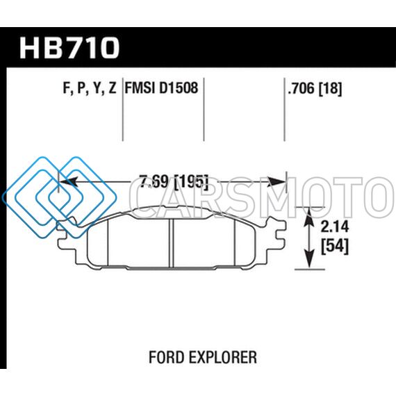 HAWK PERFORMANCE HB710B.706 11-19 FORD EXPLORER / TAURUS HPS 5.0 FRONT BRAKE PADS