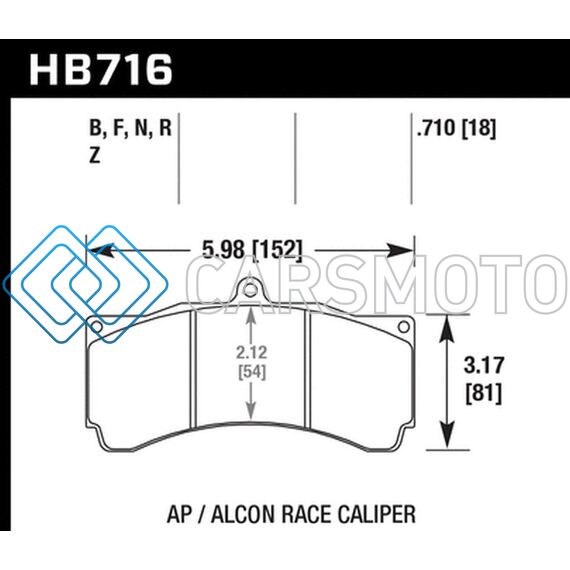 HAWK PERFORMANCE HB716F.710 HPS BRAKE PADS W/ 0.710 THICKNESS - AP RACING ALCON