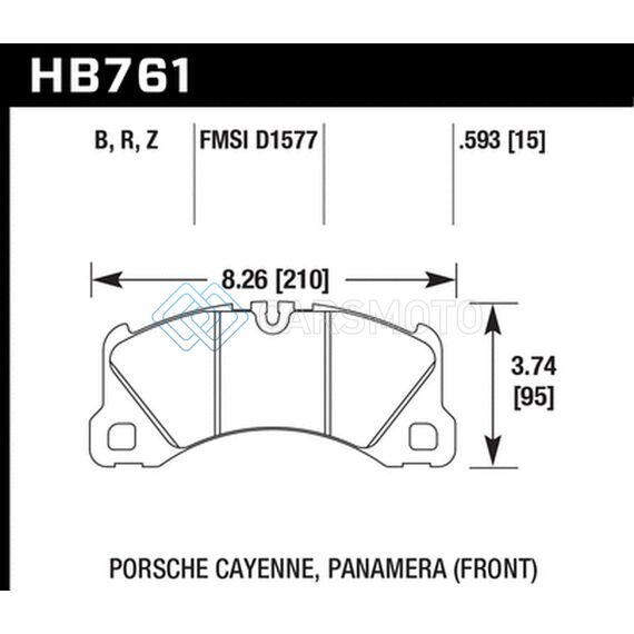 HAWK PERFORMANCE HB761Z.593 10-13 PORSCHE PANAMERA / 12-15 CAYENNE  PERFORMANCE CERAMIC LUXURY & TOURING FRONT BRAKE PAD
