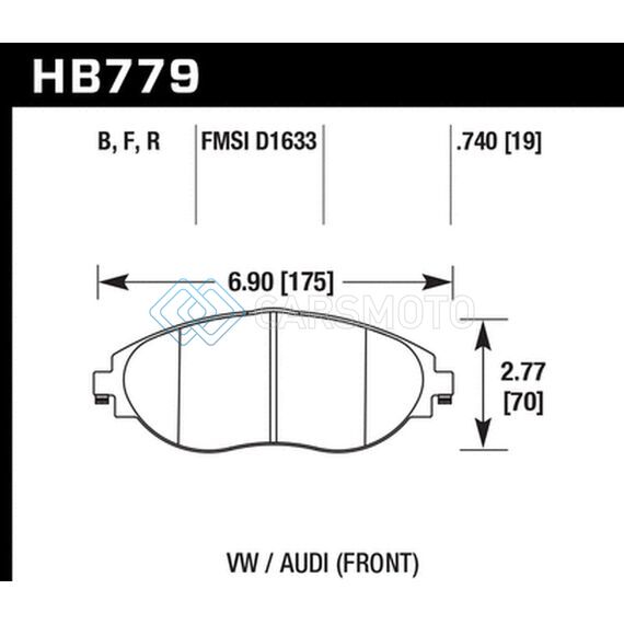 HAWK PERFORMANCE HB779Z.740 15-16 AUDI S3 PERFORMANCE CERAMIC FRONT BRAKE PADS