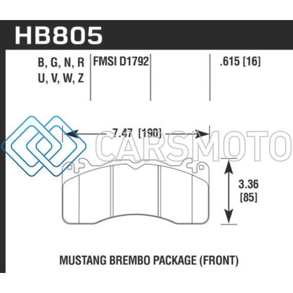 HAWK PERFORMANCE HB805W.615 15-17 FORD MUSTANG BREMBO PACKAGE DTC-30 FRONT BRAKE PADS