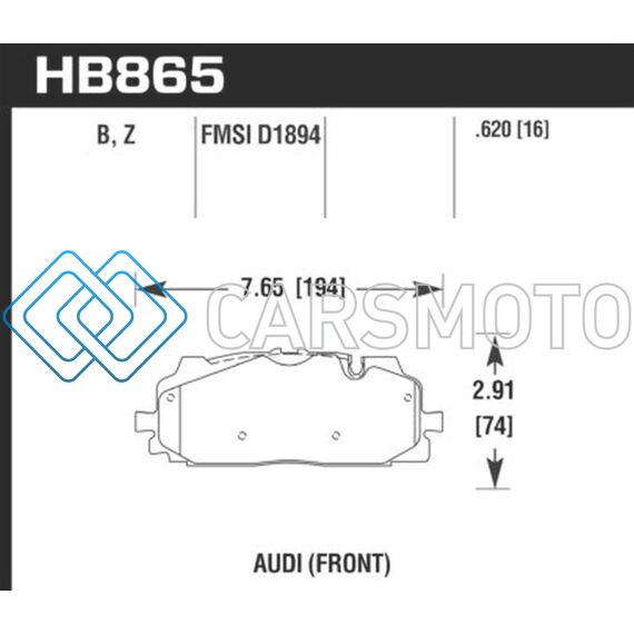 HAWK PERFORMANCE HB865B.620 18-19 AUDI S5 HPS 5.0 FRONT BRAKE PADS
