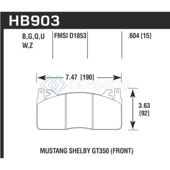 HAWK PERFORMANCE HB903D.604 2020 FORD MUSTANG 5.2L SHELBY GT350 FRONT ER-1 BRAKE PADS