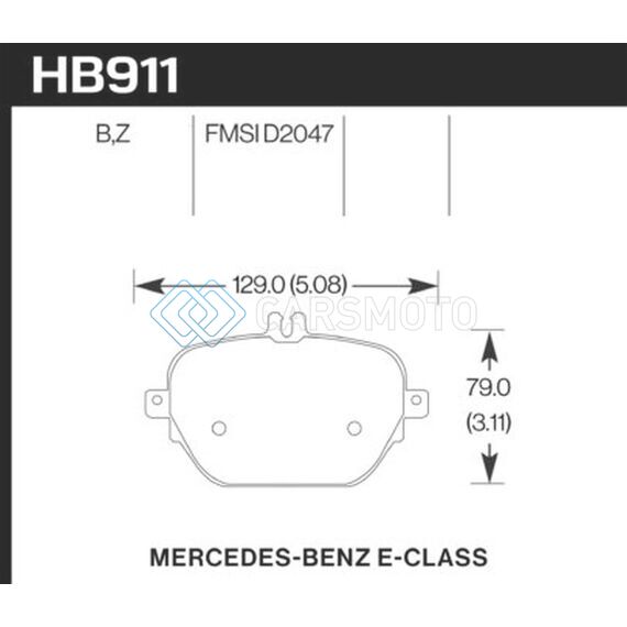 HAWK PERFORMANCE HB911B.654 17-18 MERCEDES-BENZ E43 AMG 4MATIC 3.0L/ 2018 MERCEDES-BENZ E400 HPS 5.0 STREET REAR BRAKE PADS