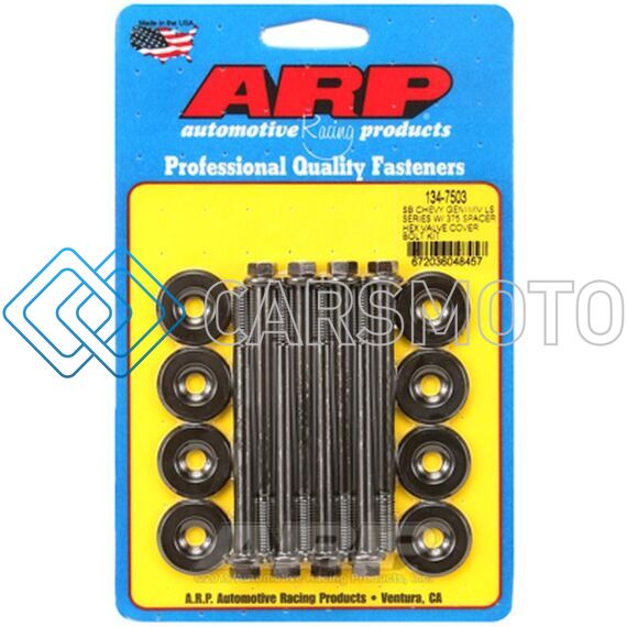 ARP 134-7503 SMALL BLOCK CHEVY GENIII/IV LS SERIES .375 SPACER HEX VALVE COVER BOLT KIT - BLACK