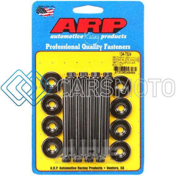 ARP 134-7504 SMALL BLOCK CHEVY GENIII/IV LS SERIES .375 SPACER 12PT VALVE COVER BOLT KIT - BLACK