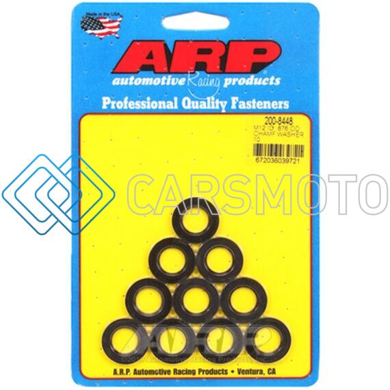 ARP 200-8448 M12 ID X 0.86 OD CHAMFER BLACK WASHER - PACK OF 10