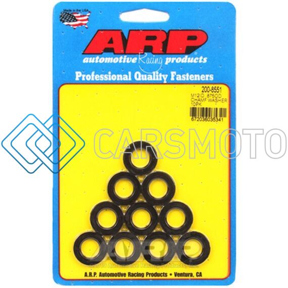 ARP 200-8551 M12 ID .875 OD BLACK WASHERS - PACK OF 10