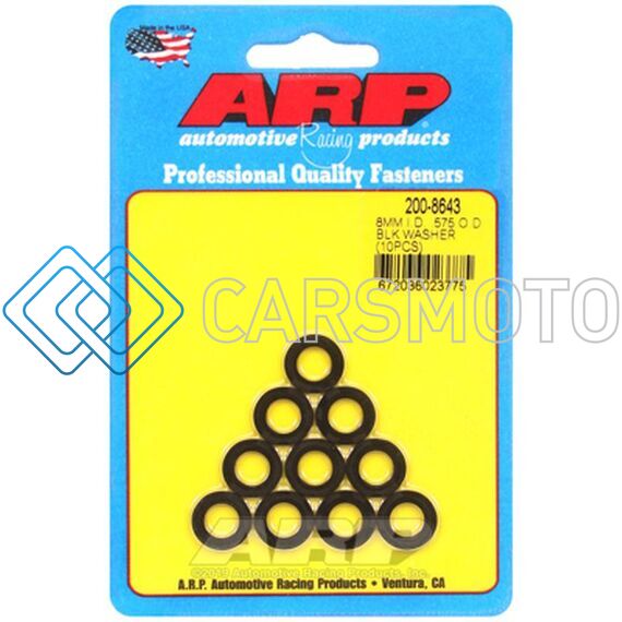 ARP 200-8643 M8 ID .575 OD BLACK WASHERS (10/PKG)
