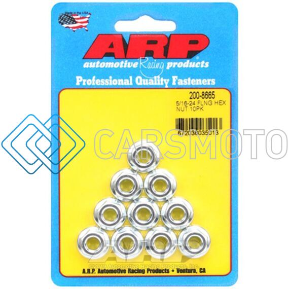 ARP 200-8665 5/16-24 HEX FLANGED NUT CHROME MOLY (PACK OF 10)