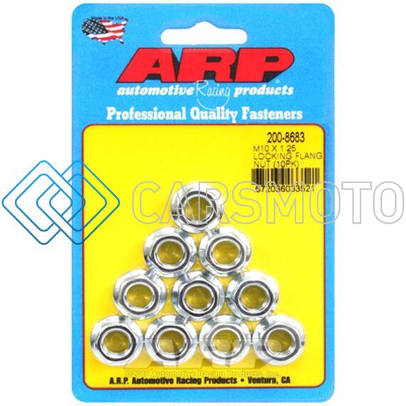 ARP 200-8683 M10 X 1.25 LOCKING FLANGE NUT KIT (10 PACK)