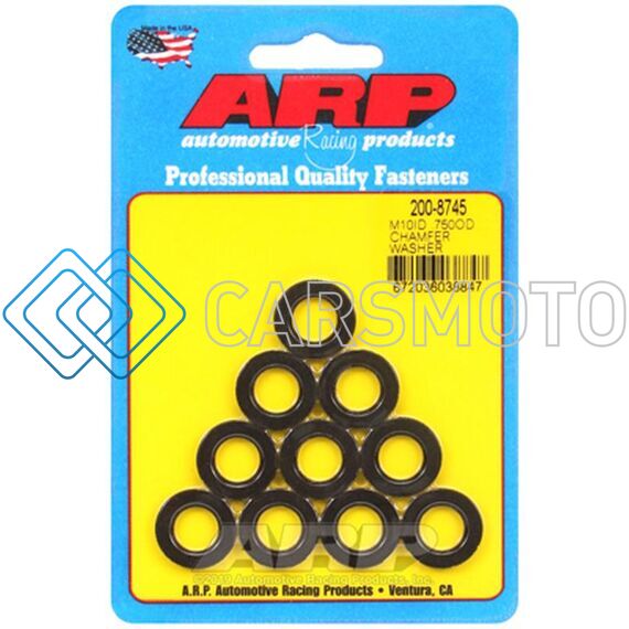 ARP 200-8745 M10 ID .750 OD BLACK CHAMFER BLACK WASHERS (10 PACK)
