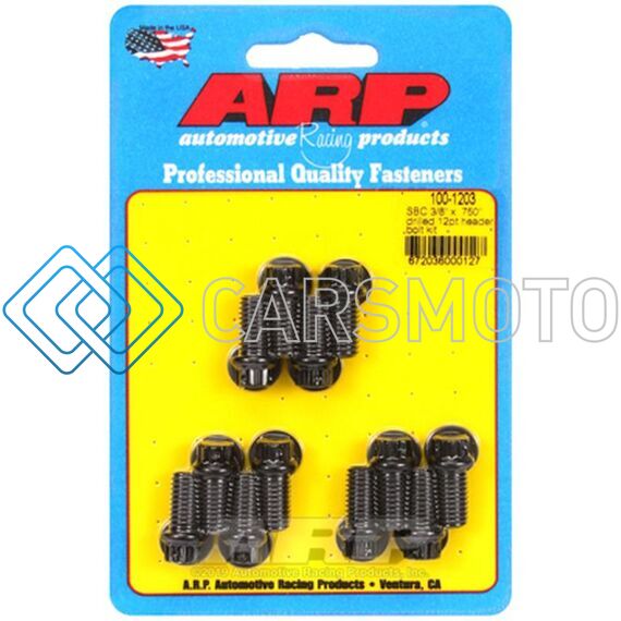 ARP 100-1203 SB CHEVY 3/8 X .750IN DRILLED 12PT HEADER BOLT KIT