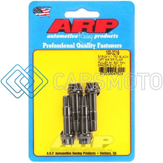 ARP 100-3219 5/16-24 X 1.750 BLACK 12PT WATER PUMP PULLEY W/ .500IN FAN SPACER STUD KIT