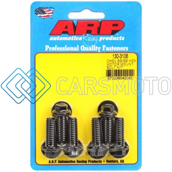 ARP 130-3106 CHEVY HEX MOTOR MOUNT BOLT KIT W/ ENERGY SUSPENSION MOUNTS
