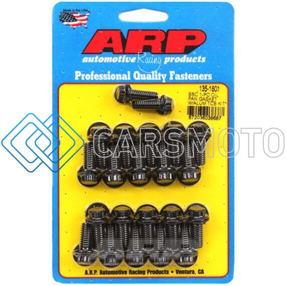ARP 135-1801 BB CHEVY 1-PC OIL PAN GASKET W/ ALUM TIMING COVER 12PT BOLT KIT