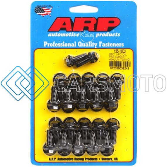 ARP 135-1802 BB CHEVY 1-PC OIL PAN GASKET W/ ALUM TIMING COVER HEX BOLT KIT
