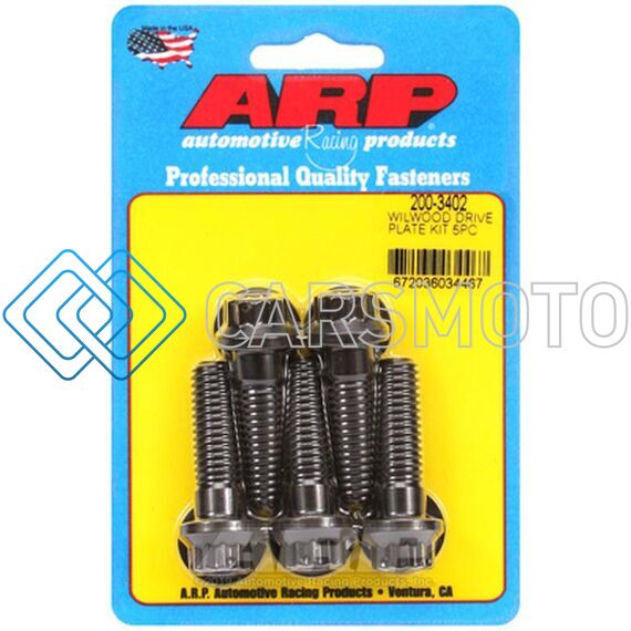 ARP 200-3402 WILWOOD DRIVE PLATE BOLT, 7/16, DRILLED 12 PT, 5PCS