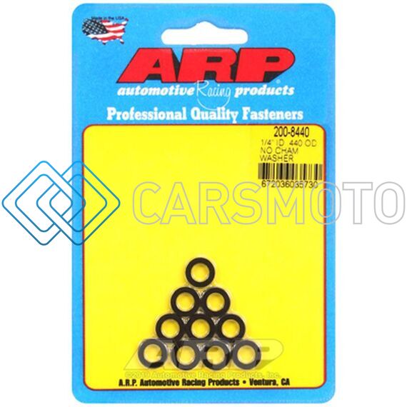 ARP 200-8440 1/4 ID .440 OD NO CHAMFER BLACK WASHERS