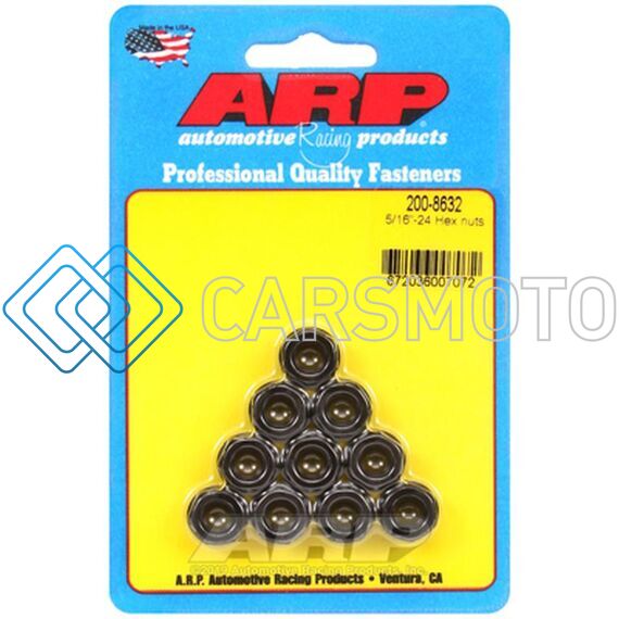 ARP 200-8632 5/16 - 24 HEX NUT KIT (10 PKG) BLACK OXIDE