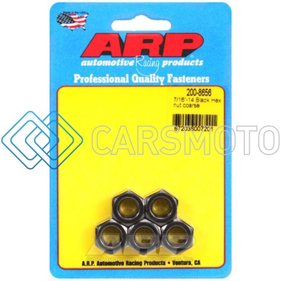 ARP 200-8656 7/16-14 BLACK COARSE HEX NUT KIT