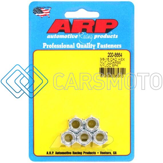 ARP 200-8664 3/8-16 CAD COARSE NYLOC HEX NUT KIT