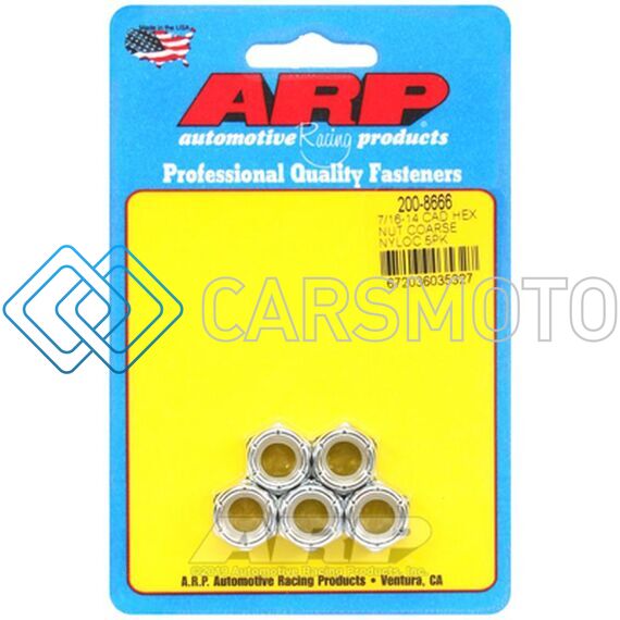 ARP 200-8666 7/16-14 CAD COARSE NYLOC HEX NUT KIT