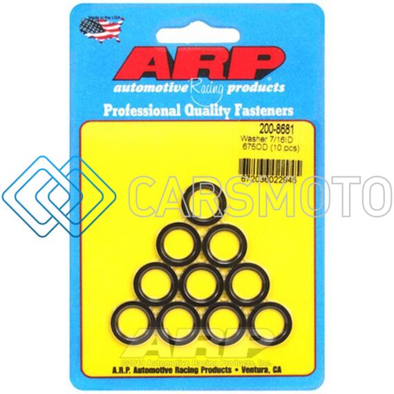 ARP 200-8681 7/16IN ID 5/8IN OD MACHINED CHAMFER BLACK WASHER - 10 PACK