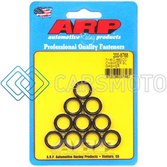 ARP 200-8768 8740 CHROME MOLY 7/16IN X .660 X .120 BLACK CHAMFER WASHER - 10 PACK