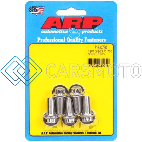 ARP 713-0750 3/8-24 X .750 12PT SS BOLTS (5/PKG)