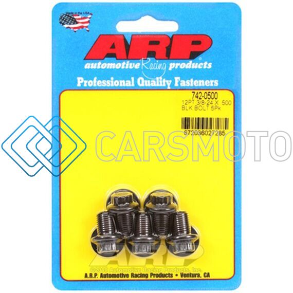 ARP 742-0500 3/8IN-24 X .500 UHL 12PT BLACK OXIDE BOLTS (5/PKG)
