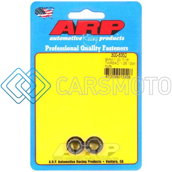 ARP 300-8352 M9 X 1.25 12PT BLACK NUT KIT (SET OF 2)