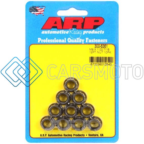 ARP 300-8361 M9 X 1.00 12PT NUT KIT (10 PACK)