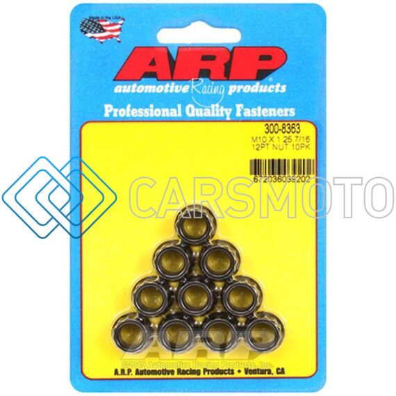 ARP 300-8363 M10 X 1.25 12PT NUT KIT (10 PACK)